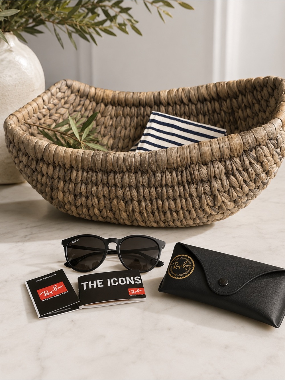 Ray-Ban Black Frame Sunglasses with Dark Lenses